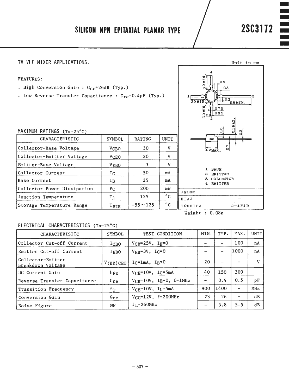 2SC3172 Pinout Diagram